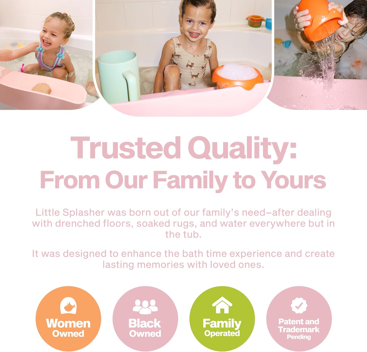 Little Splasher PlayPad - Bath Tub Splash Guard with Suction Cups