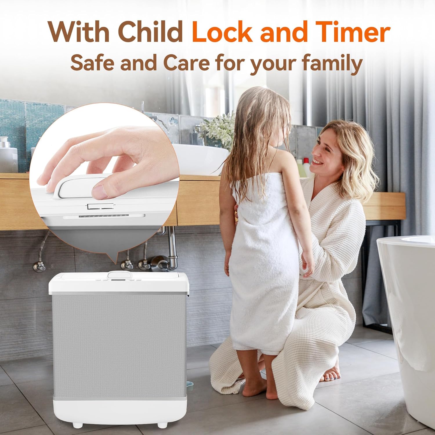 YOSHIKO Heated Towel Warmers 35L Electric Bucket with Timer and LED Display