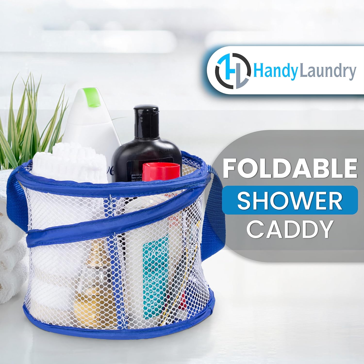 Handy Laundry Foldable Shower Caddy Blue