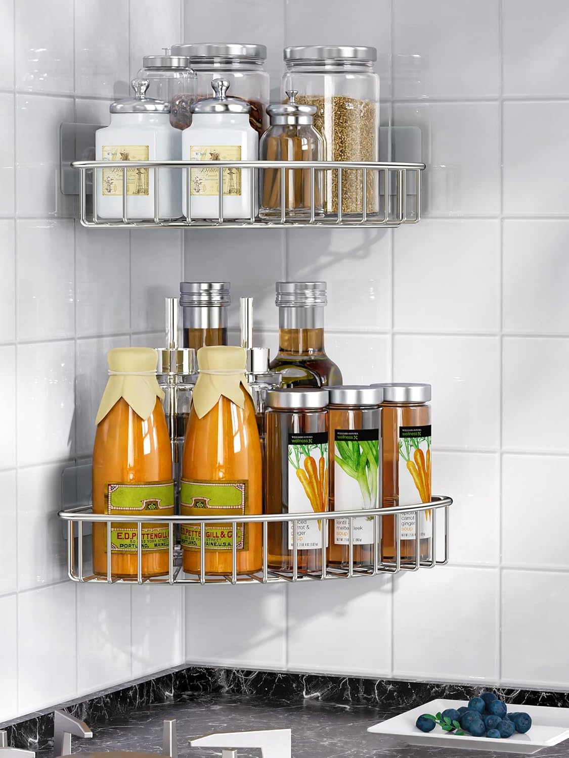 SMARTAKE 2-Pack Corner Shower Caddy with Adhesive