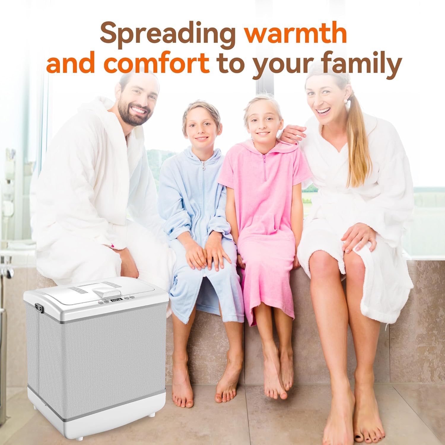 YOSHIKO Heated Towel Warmers 35L Electric Bucket with Timer and LED Display