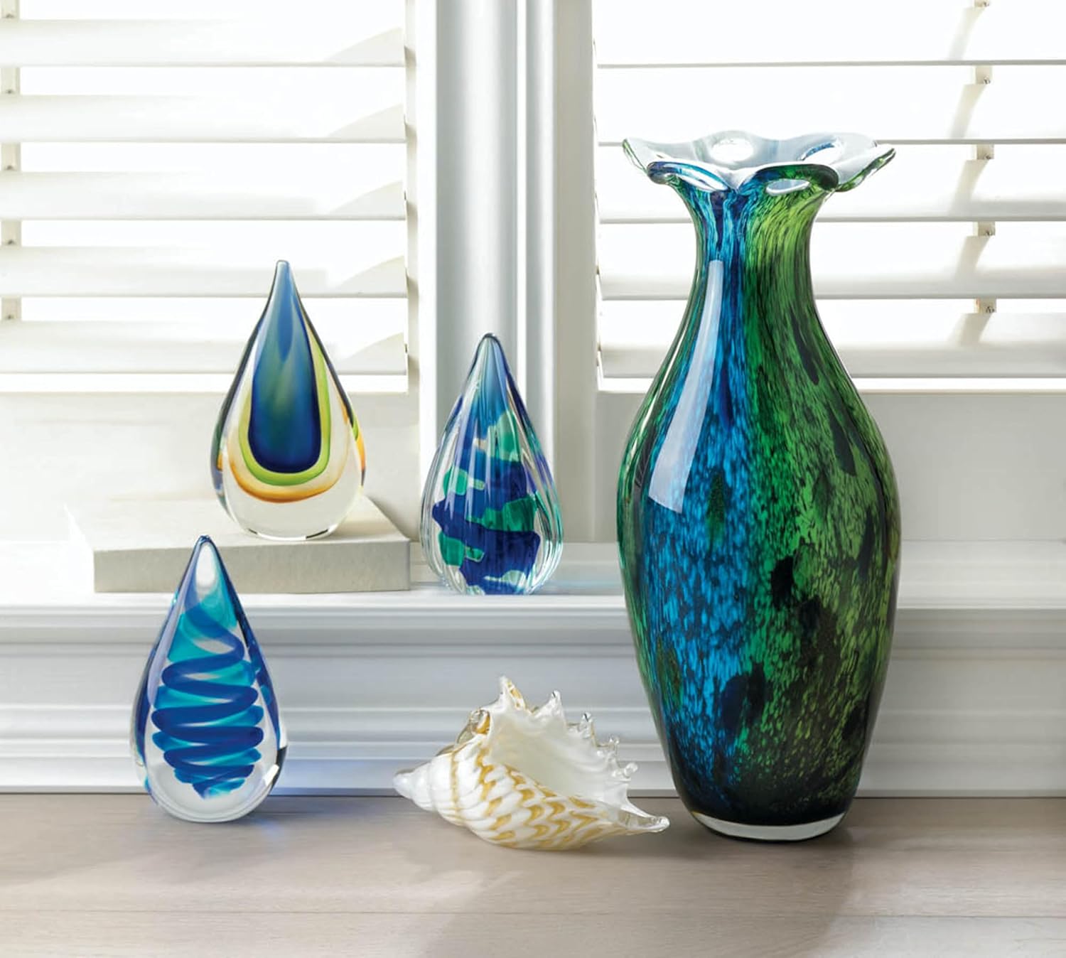 Zingz Thingz Teardrop Glass Dcor 4x2x65