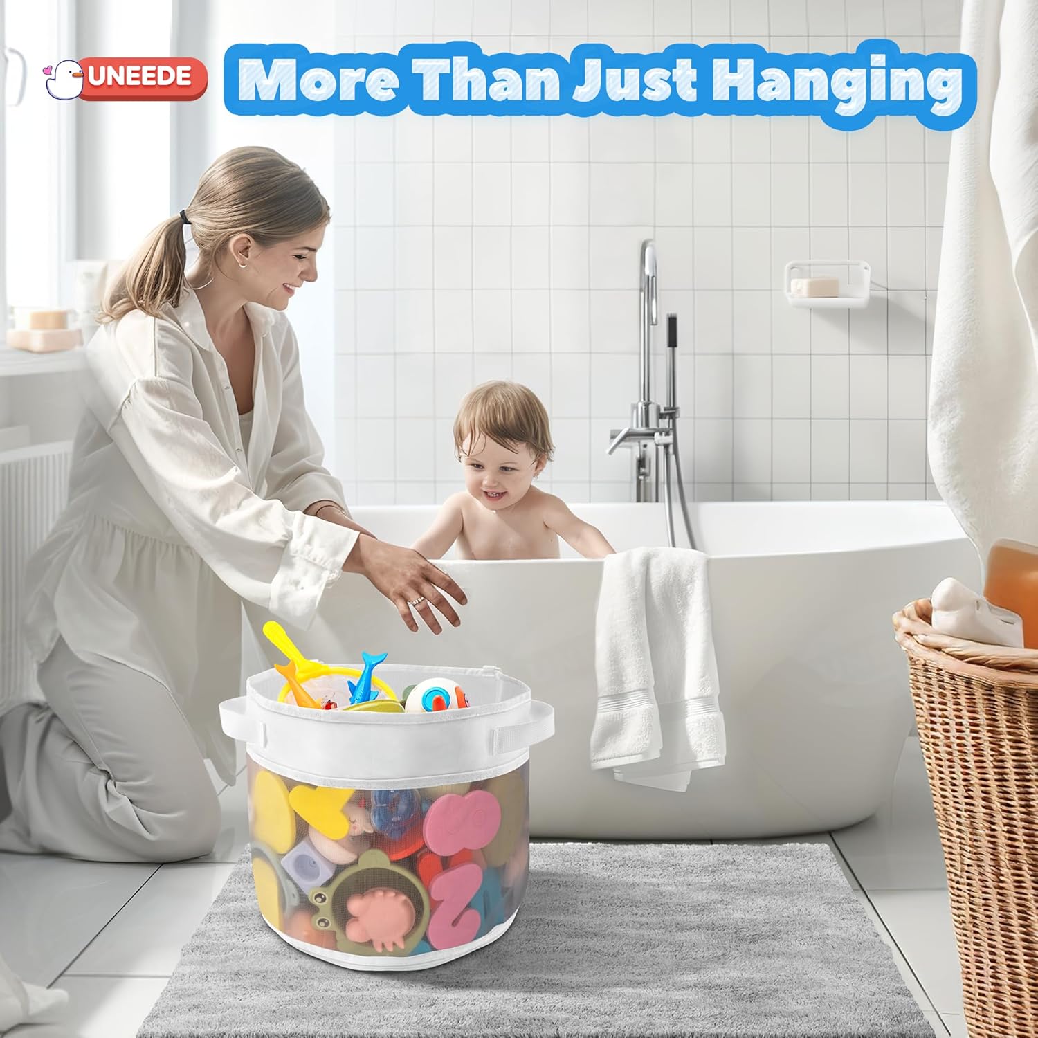 UNEEDE Bath Toy Organizer 415 Gallons Gray