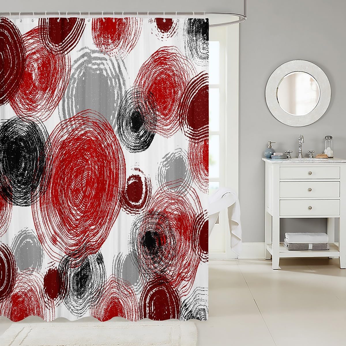 Feelyou Retro Circle Shower Curtain Set
