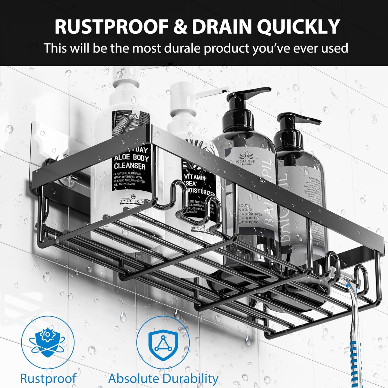 Moforoco 7 Pack Adhesive Shower Organizer Set