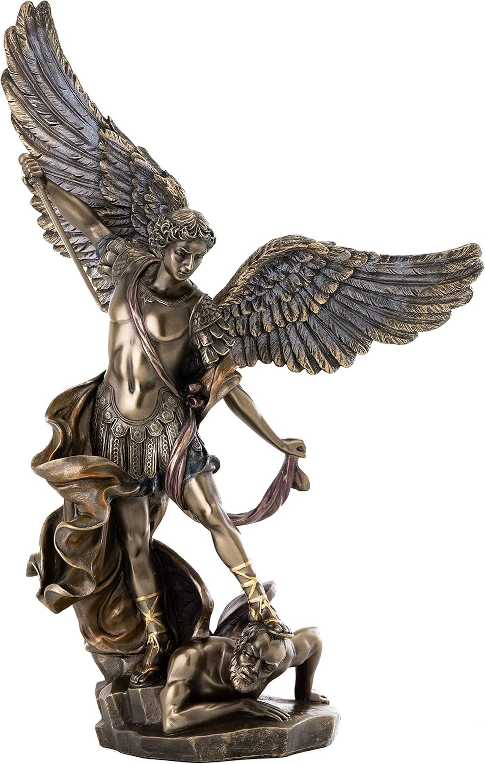 Top Collection Archangel St Michael Statue - 145 Inch Cold-Cast Bronze