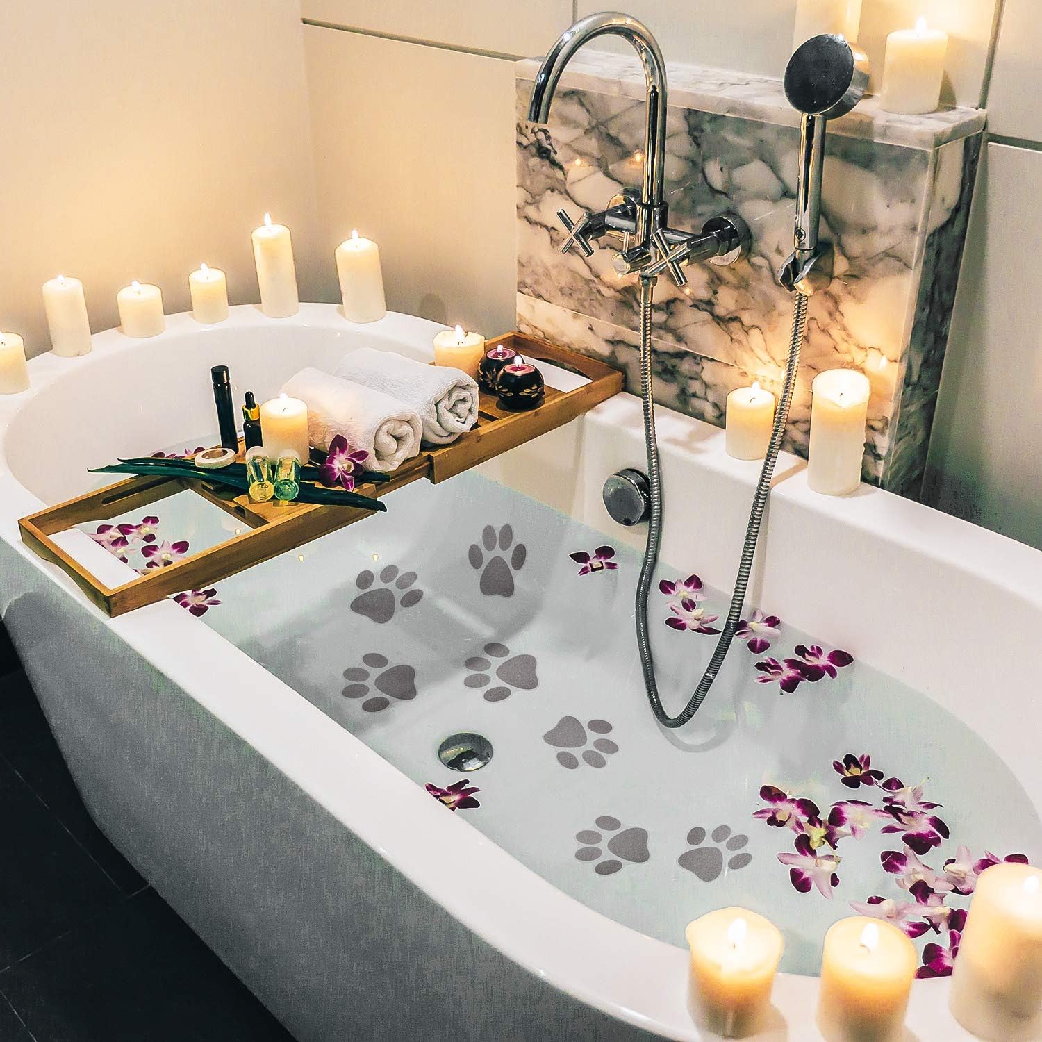 Mudder Non Slip Bathtub Stickers for Safety and Style Gray