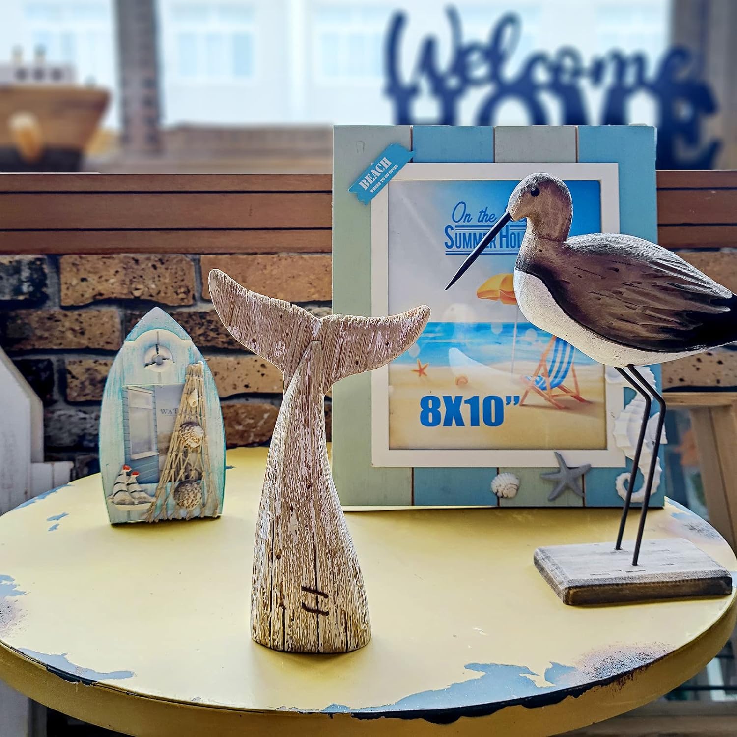 Aecipl Wooden Whale Tail Decor Statue 85 H