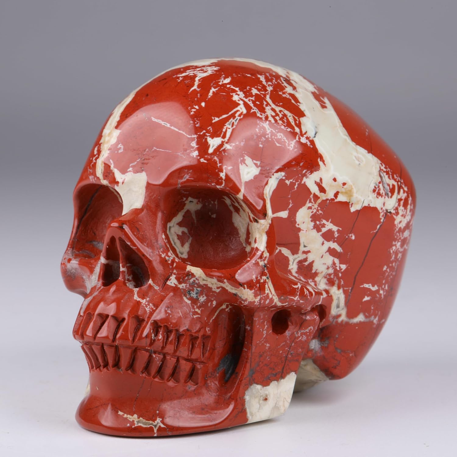 MRSKULL 20 Red Jasper Crystal Skull Statue