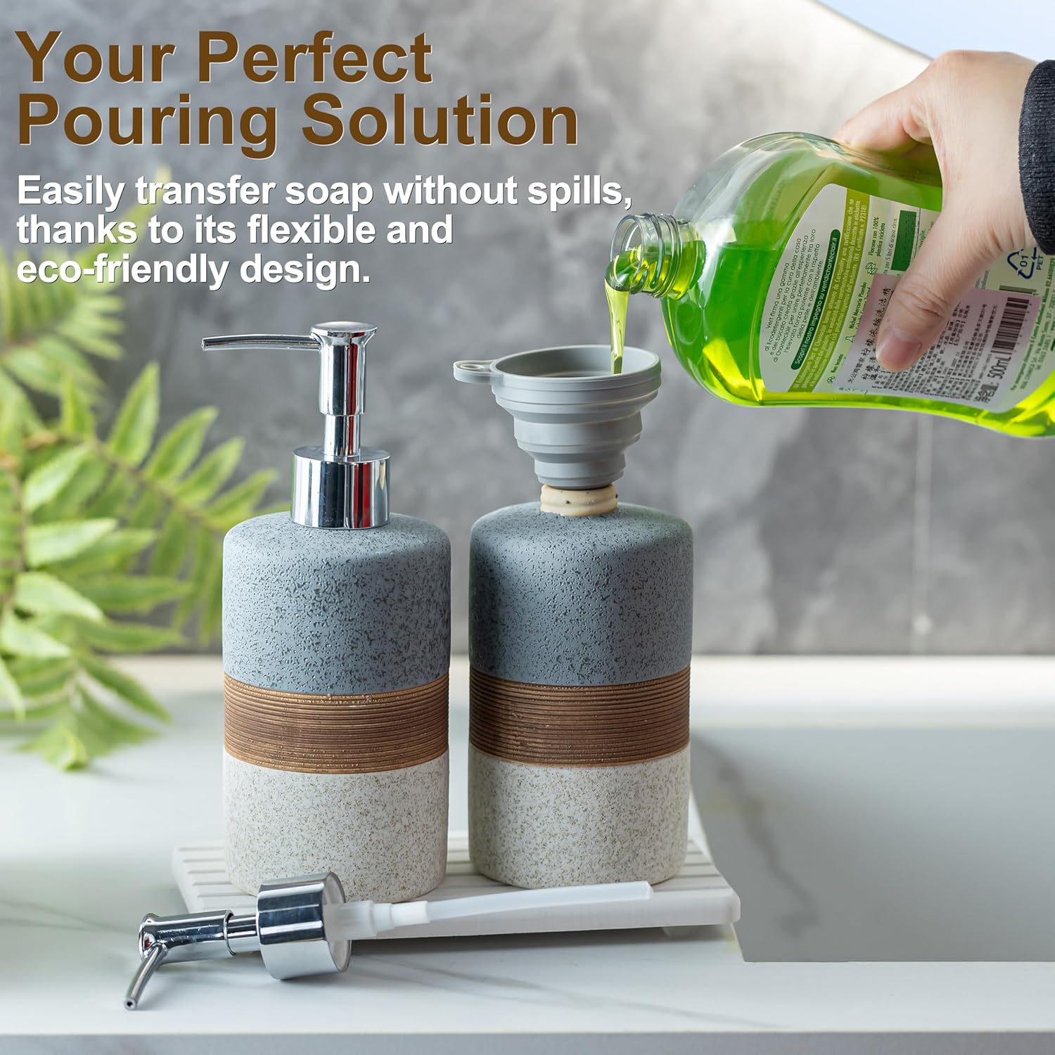 Cormomu Ceramic Soap Dispenser Set 2 Pack