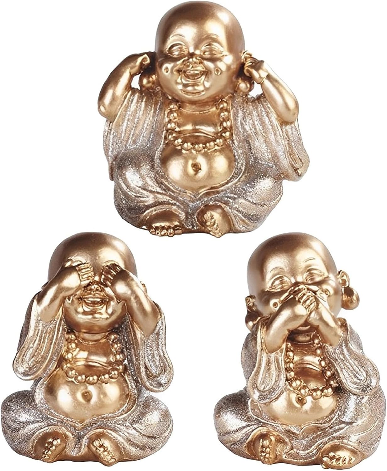 ICE ARMOR Gold Maitreya Buddha 35 H Statue Set