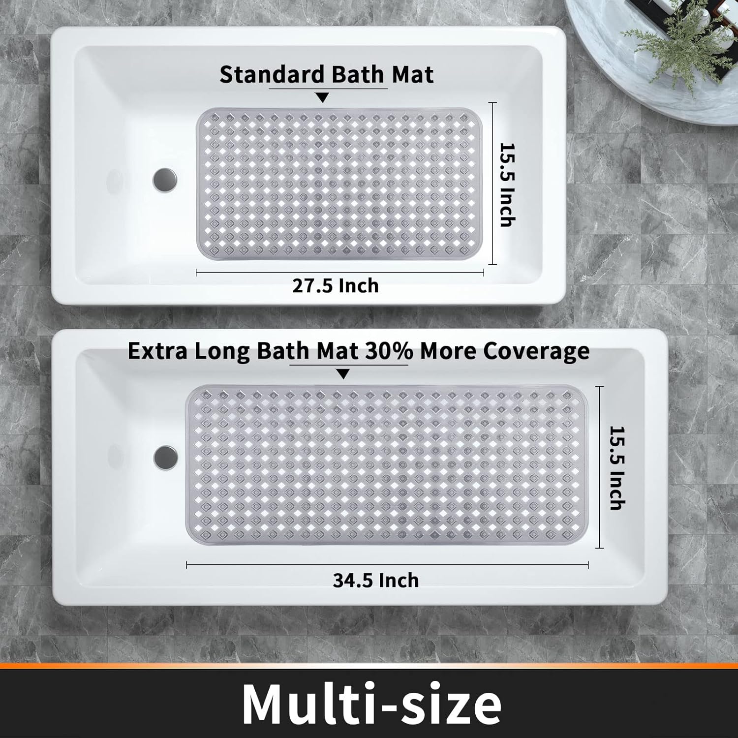 Yimobra Non Slip Bathtub Mat with Strong Suction Cups