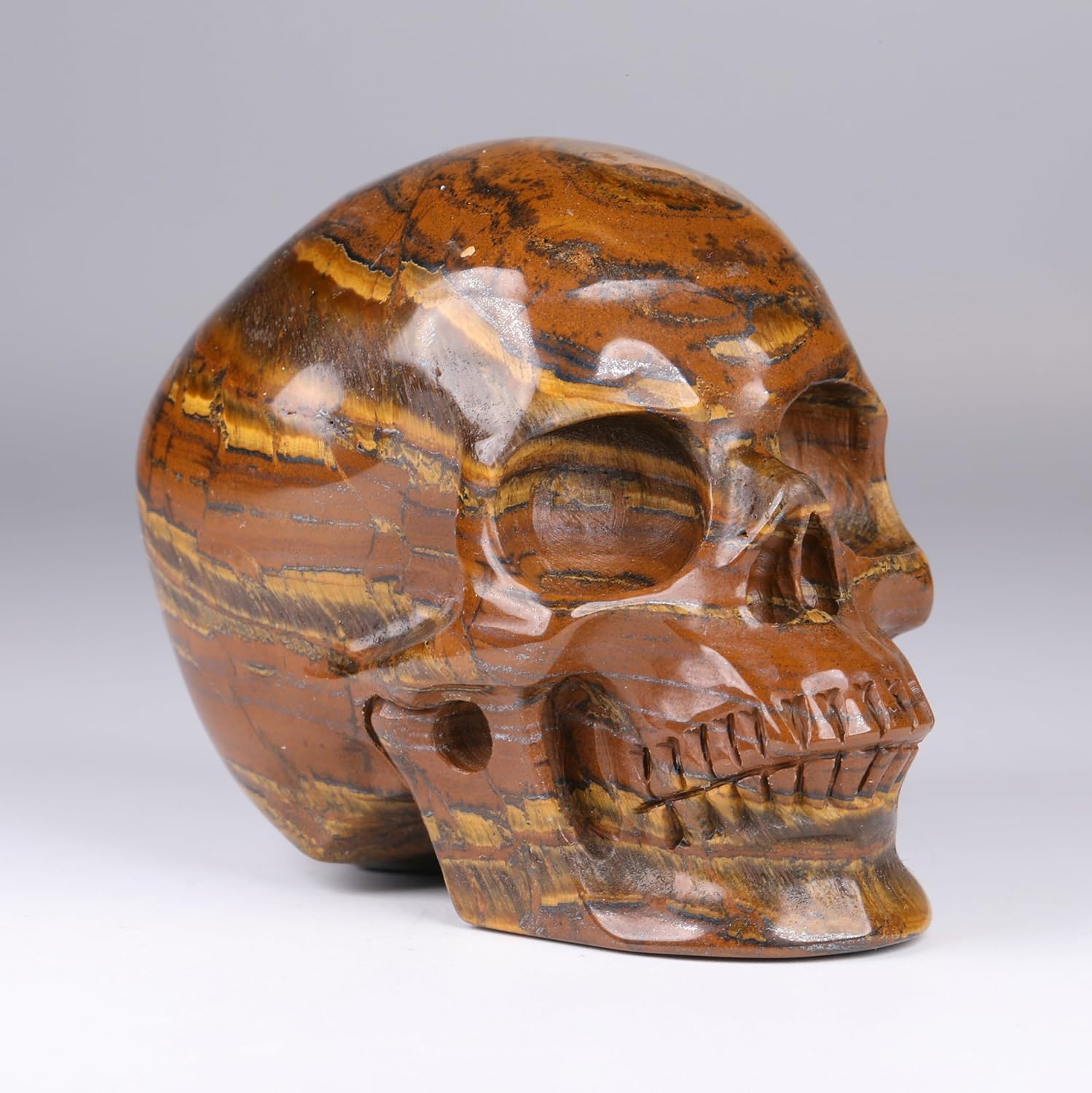 MRSKULL 25 Inch Tiger Iron Eye Skull Statue