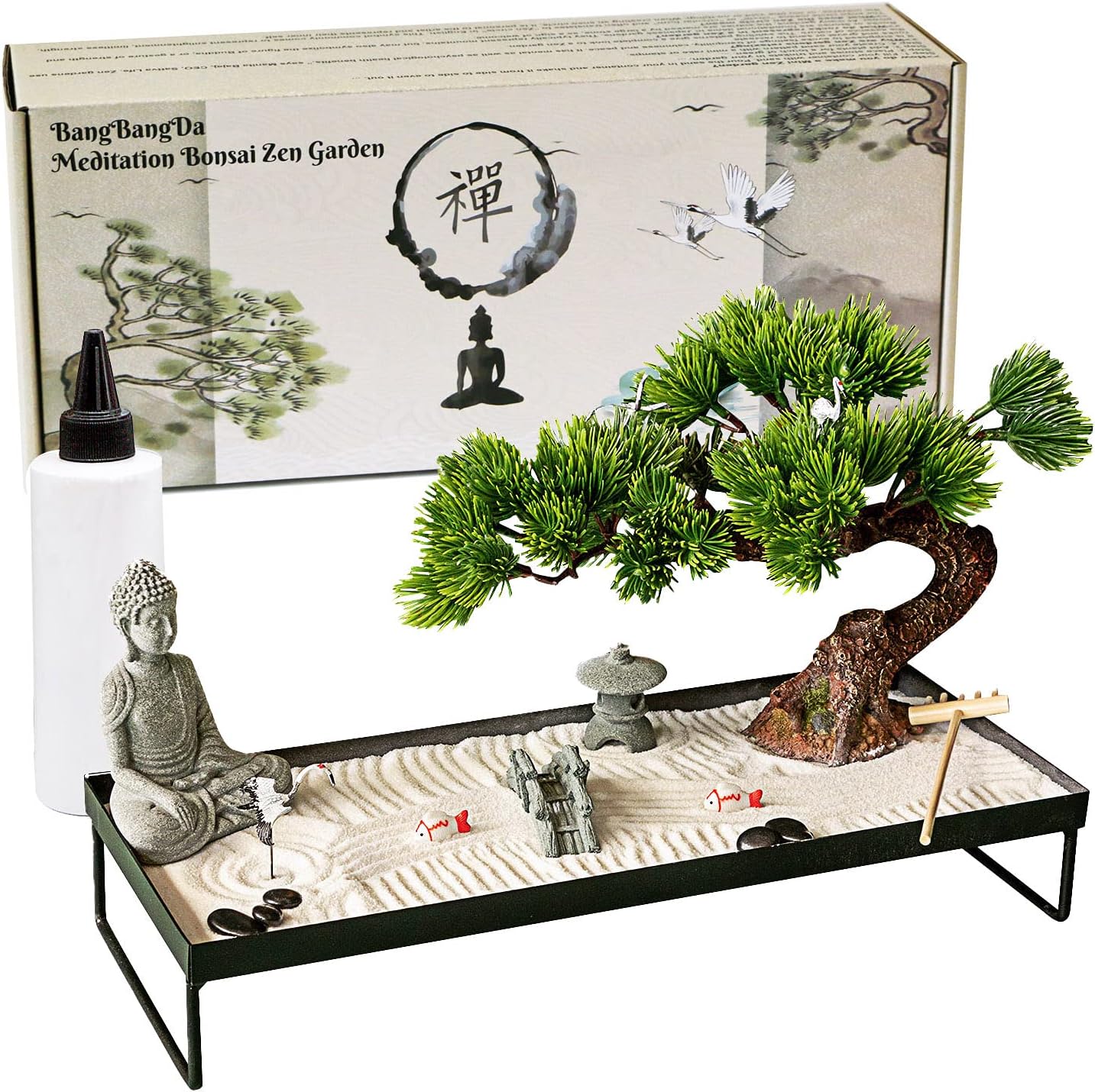 BangBangDa Japanese Meditation Garden Decor for Desk and Office