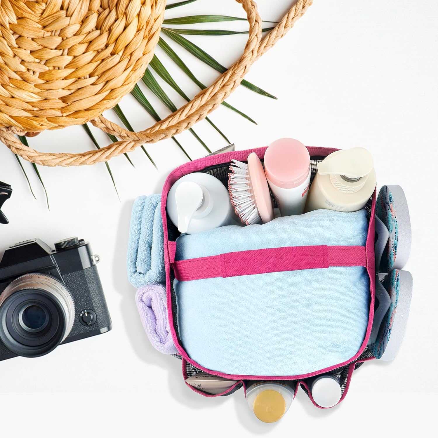 Attmu Mesh Shower Caddy with 8 Pockets for Dorm Room and Travel