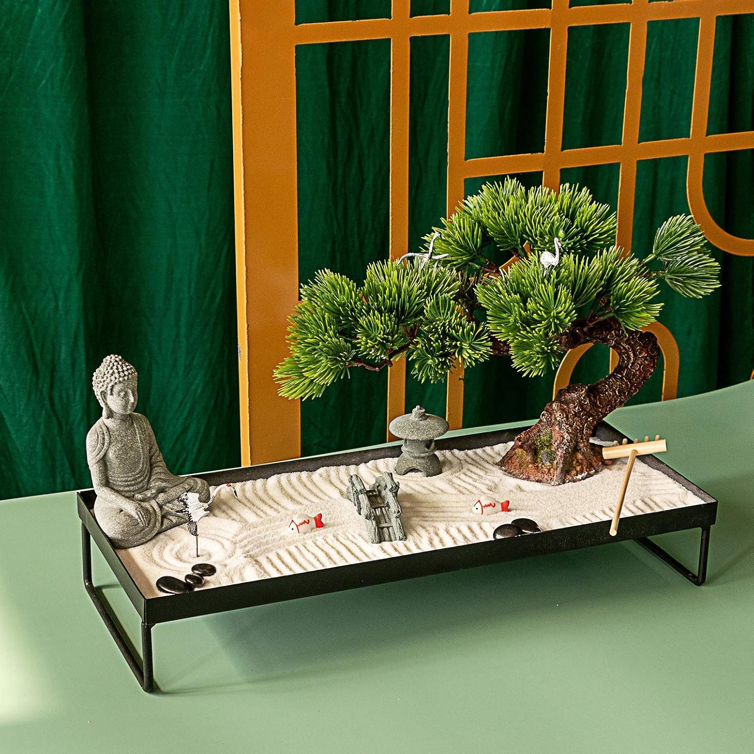 BangBangDa Japanese Meditation Garden Decor for Desk and Office