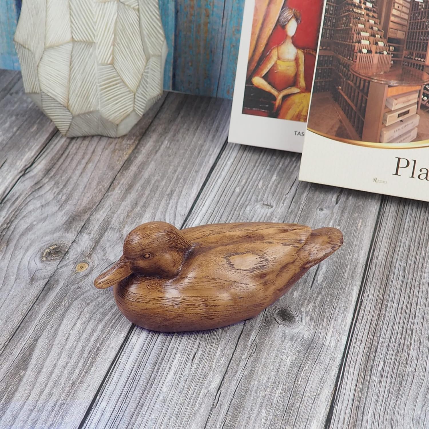 Hymmah Rustic Duck Decor Sculpture Home Figurine