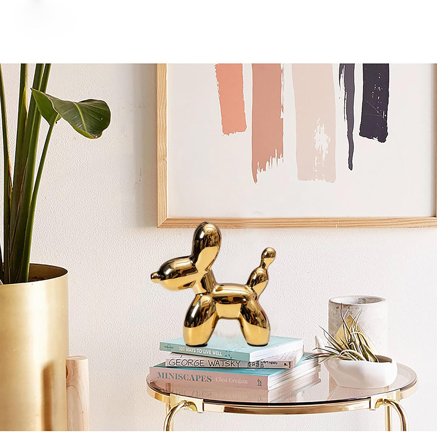 Steviieden Gold Ceramic Balloon Dog Statue