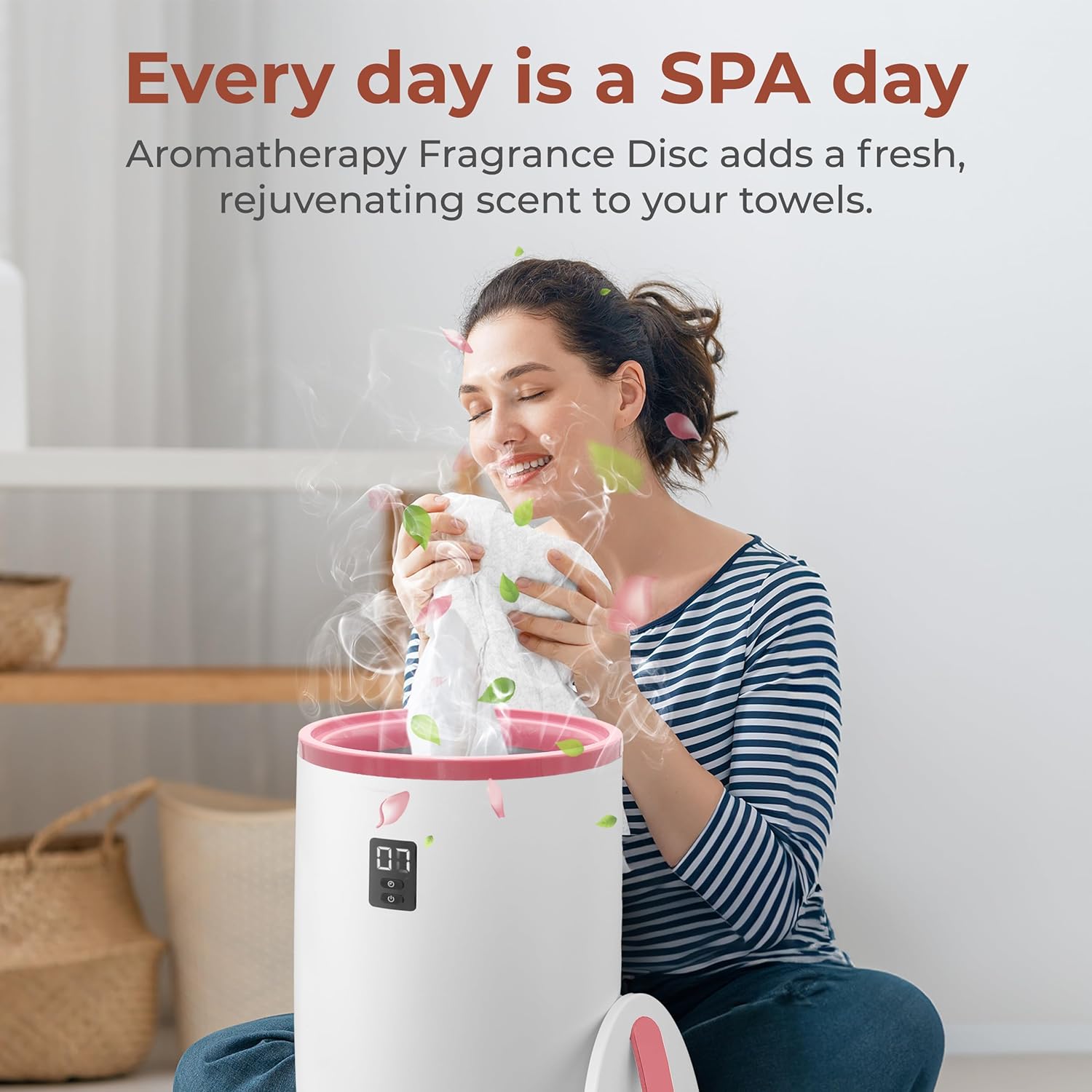 SereneLife Towel Warmers Bucket - Pink
