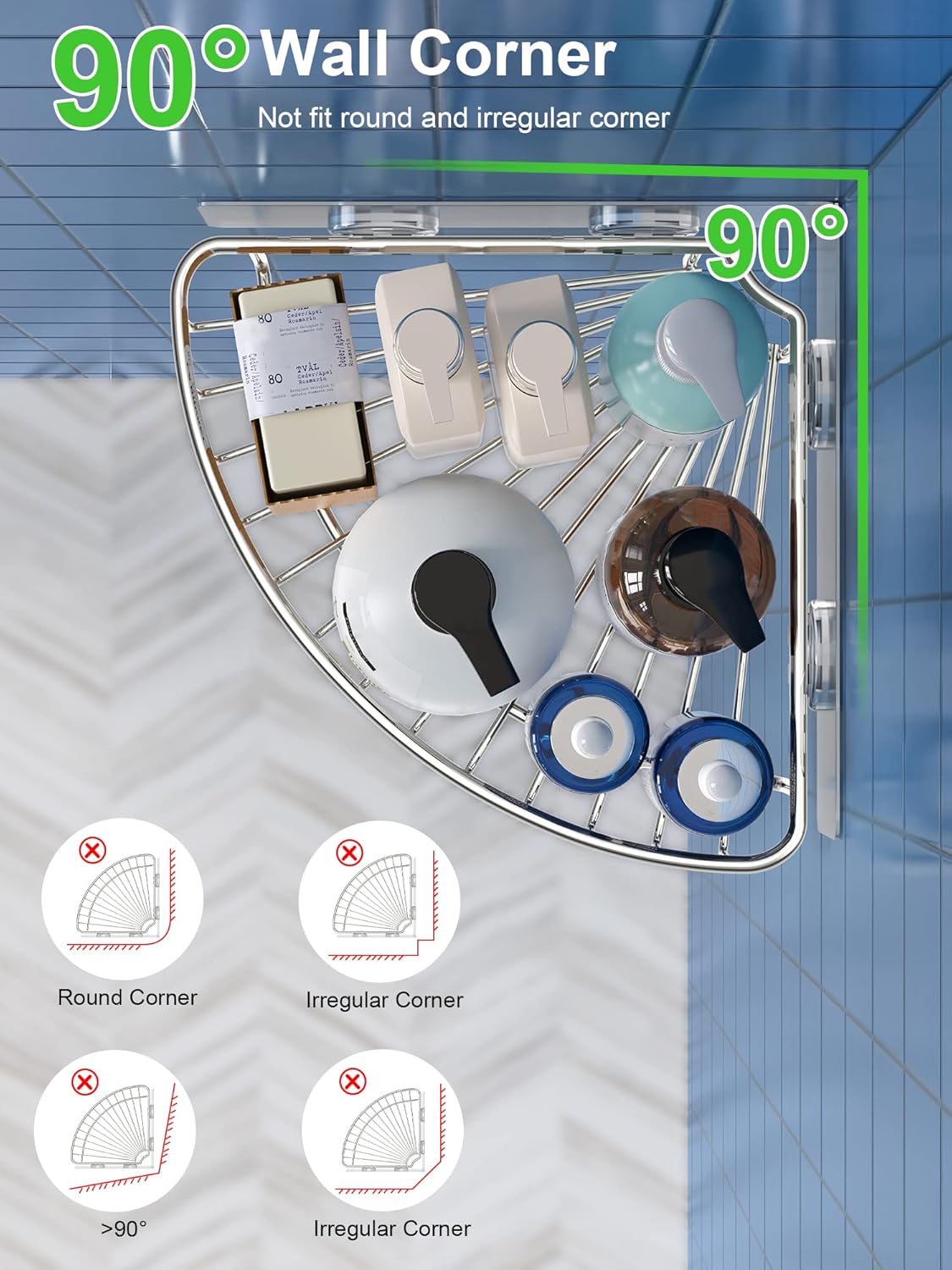 SMARTAKE 2-Pack Corner Shower Caddy with Adhesive