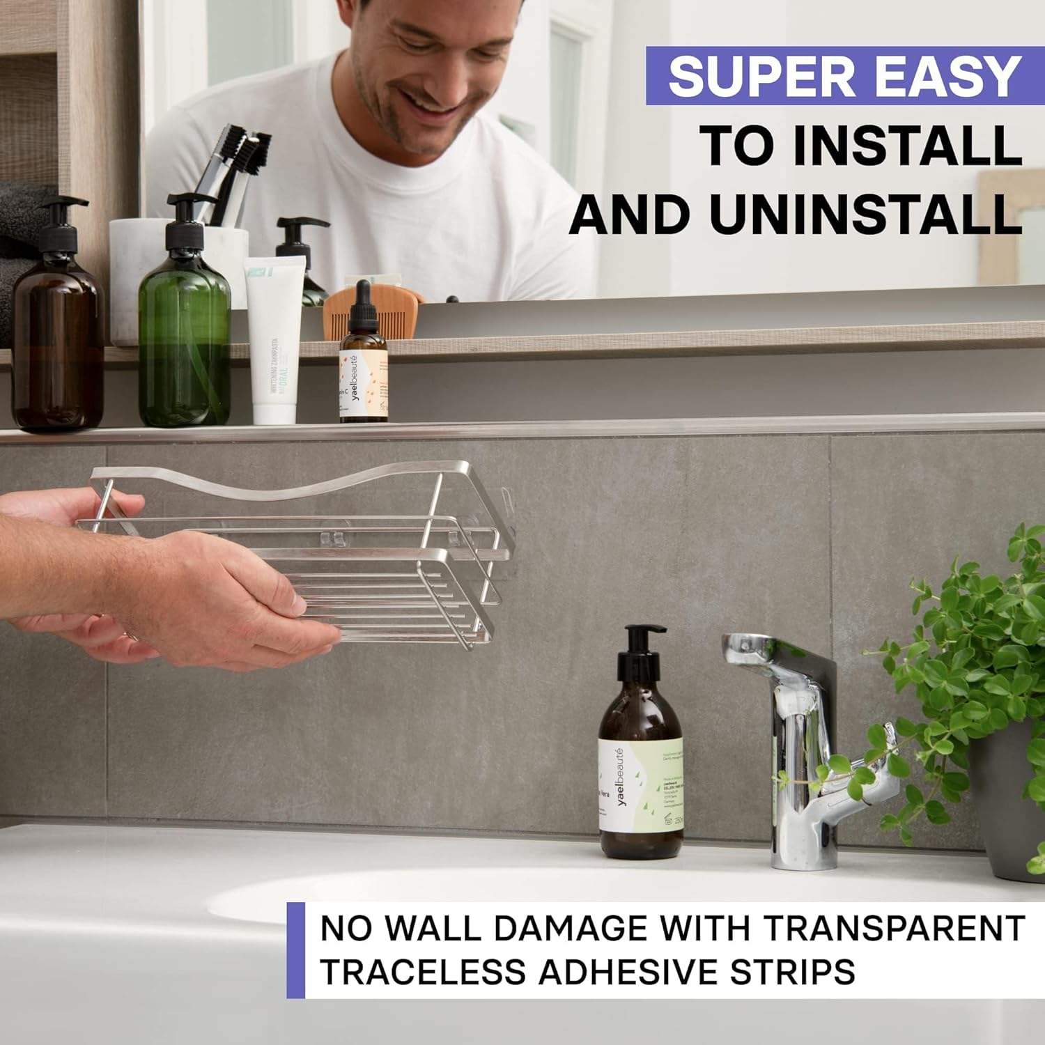 KINCMAX Premium Shower Caddy 2-Pack No Drill Wall Organizer Rustproof Stainless Steel