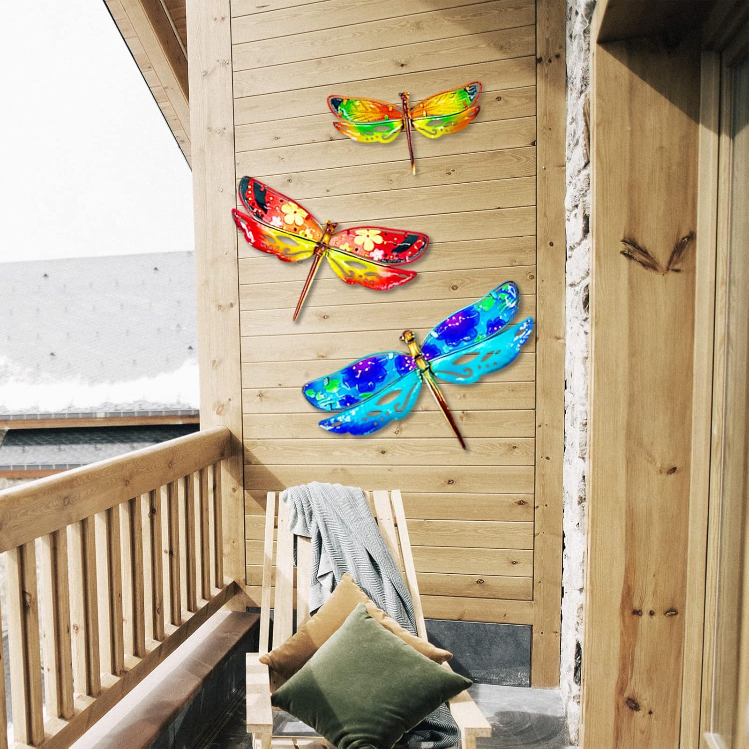 Johns Studio Dragonfly Wall Decor - 3PCS Metal Garden Art