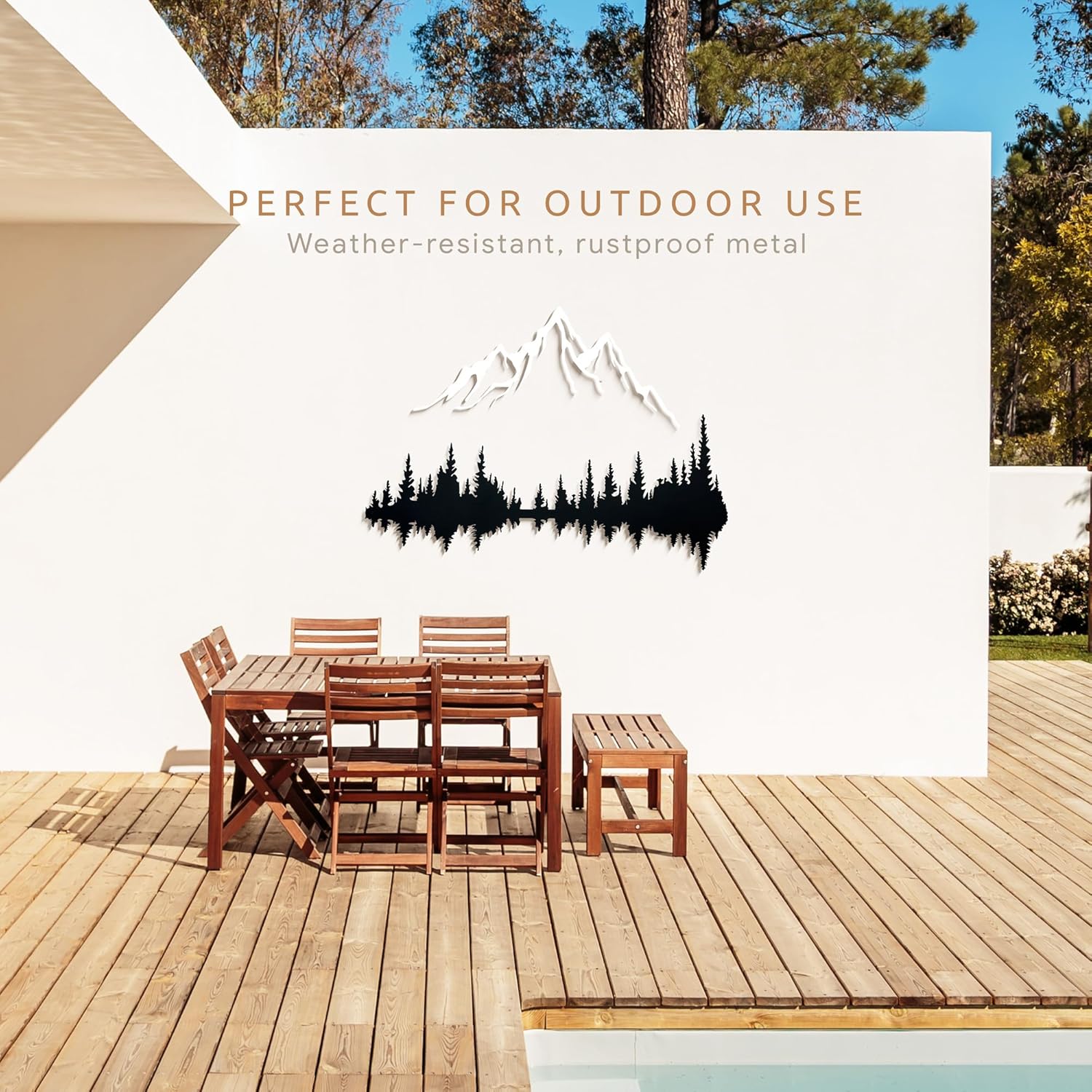 Wita Home Mountain and Forest Metal Wall Art