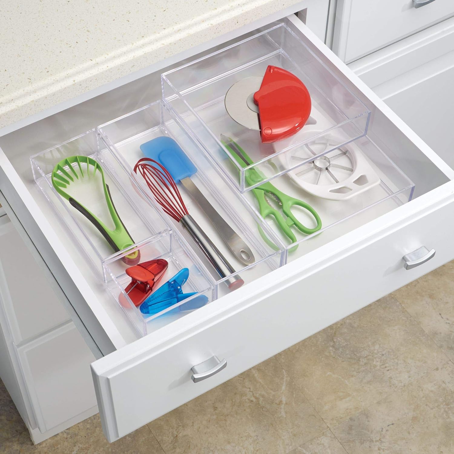 InterDesign Clarity Clear Vanity Tray Organizer 8x8x2