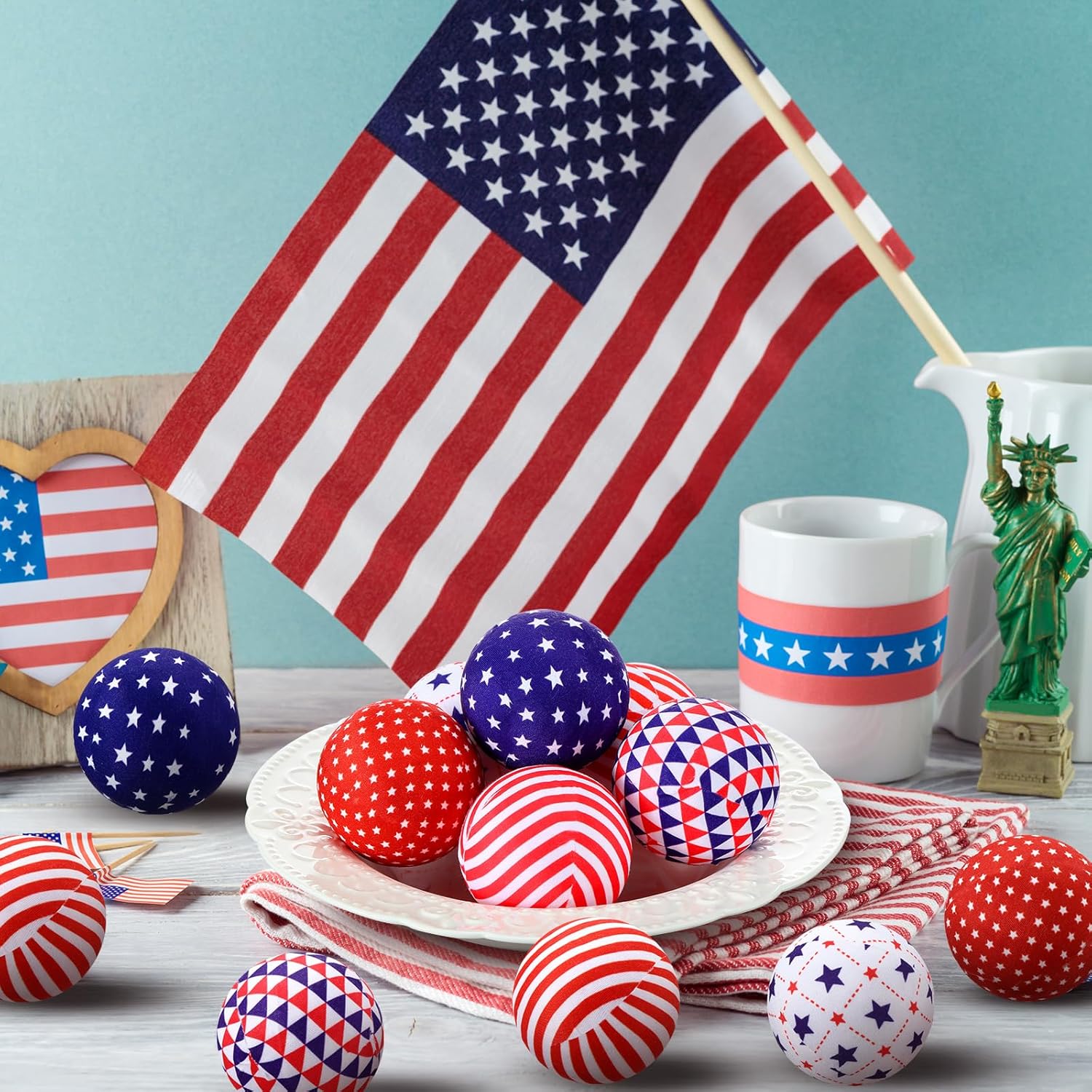 Ceenna 12 Pcs 236 Inch Patriotic Decorative Balls 1