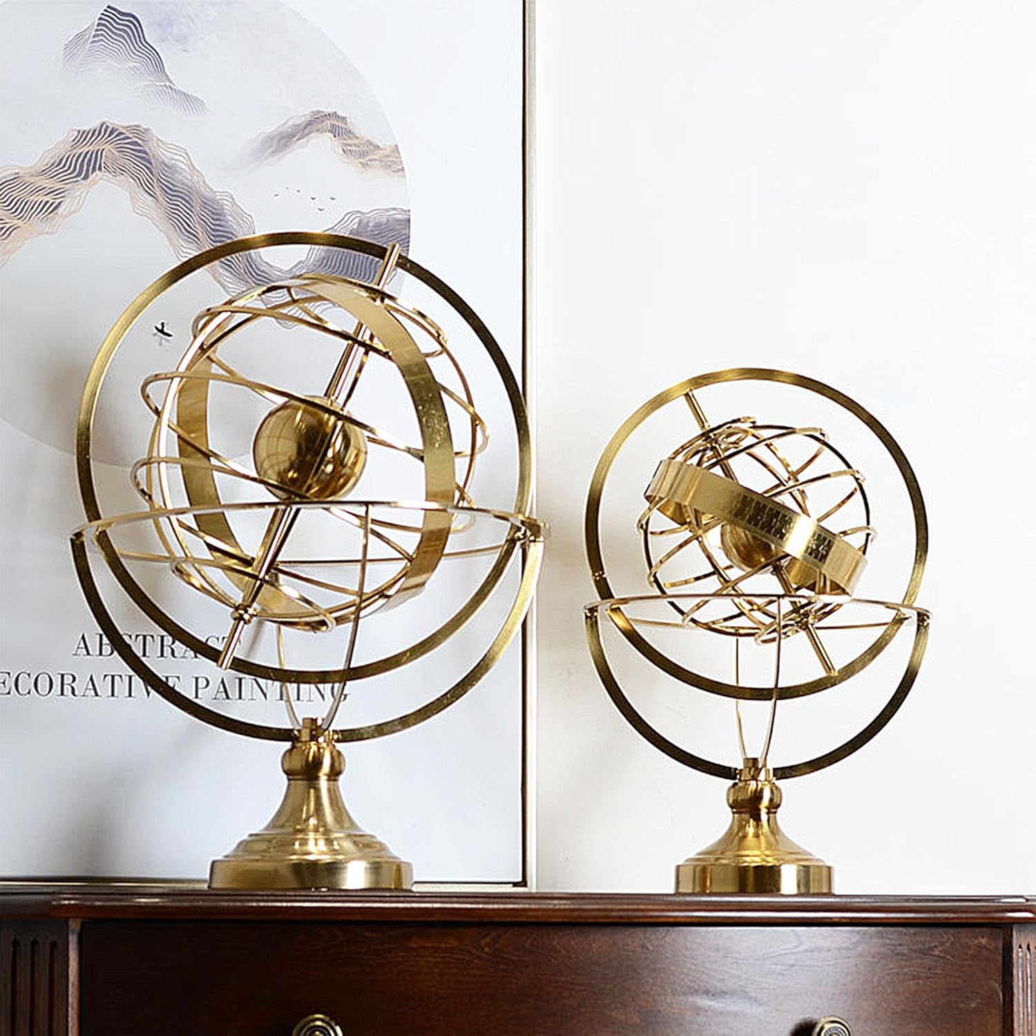 Decorative Gold Globe Armillary Sphere Tabletop Ornament S