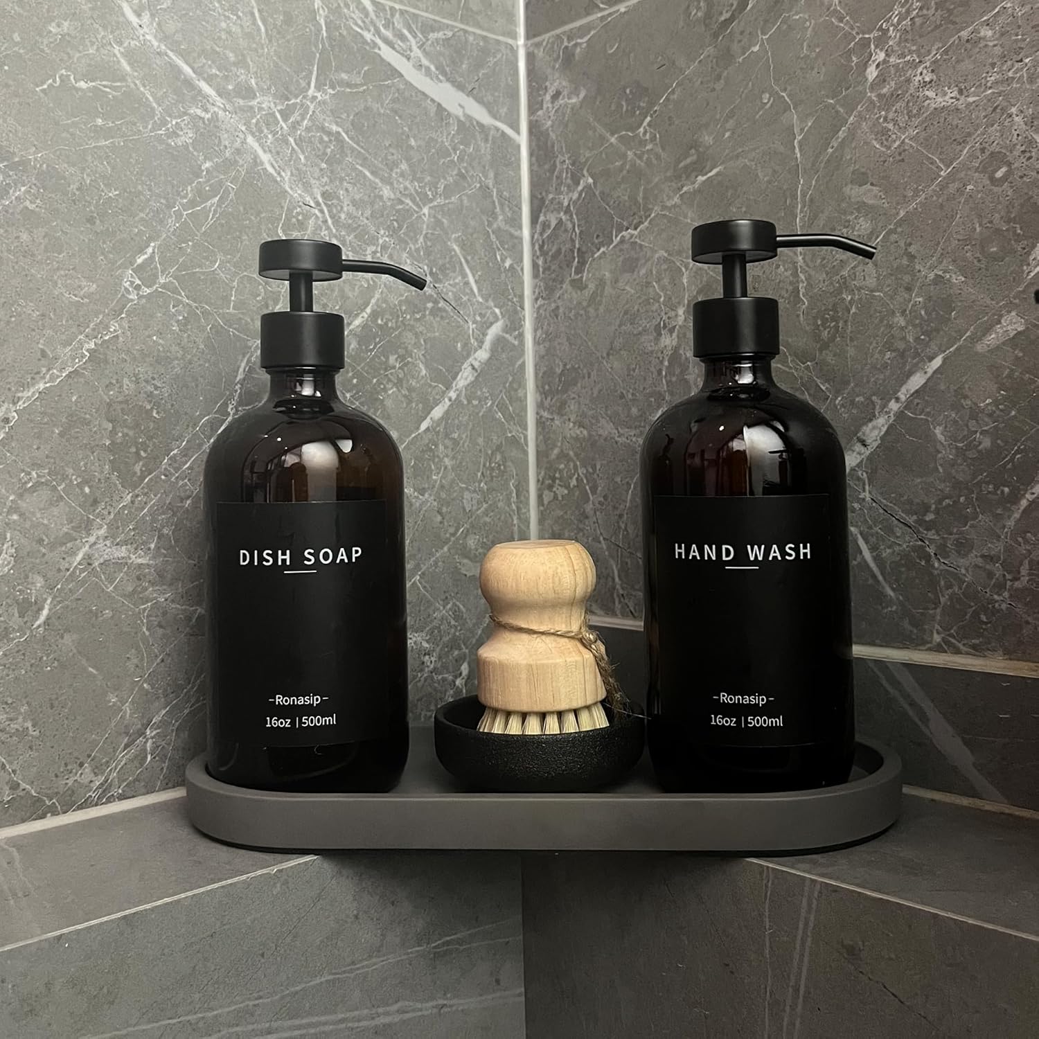 Ronasip 5-Piece Kitchen Soap Dispenser Set