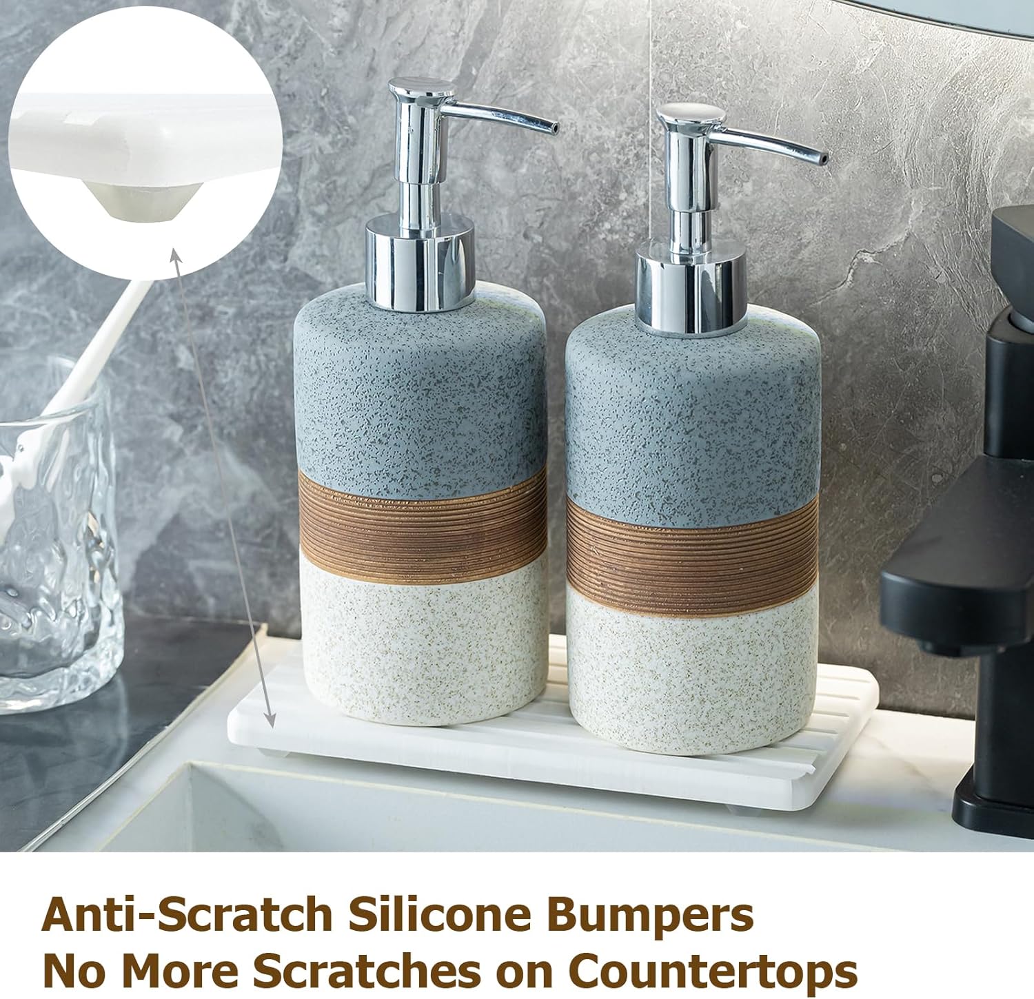 Cormomu Ceramic Soap Dispenser Set 2 Pack