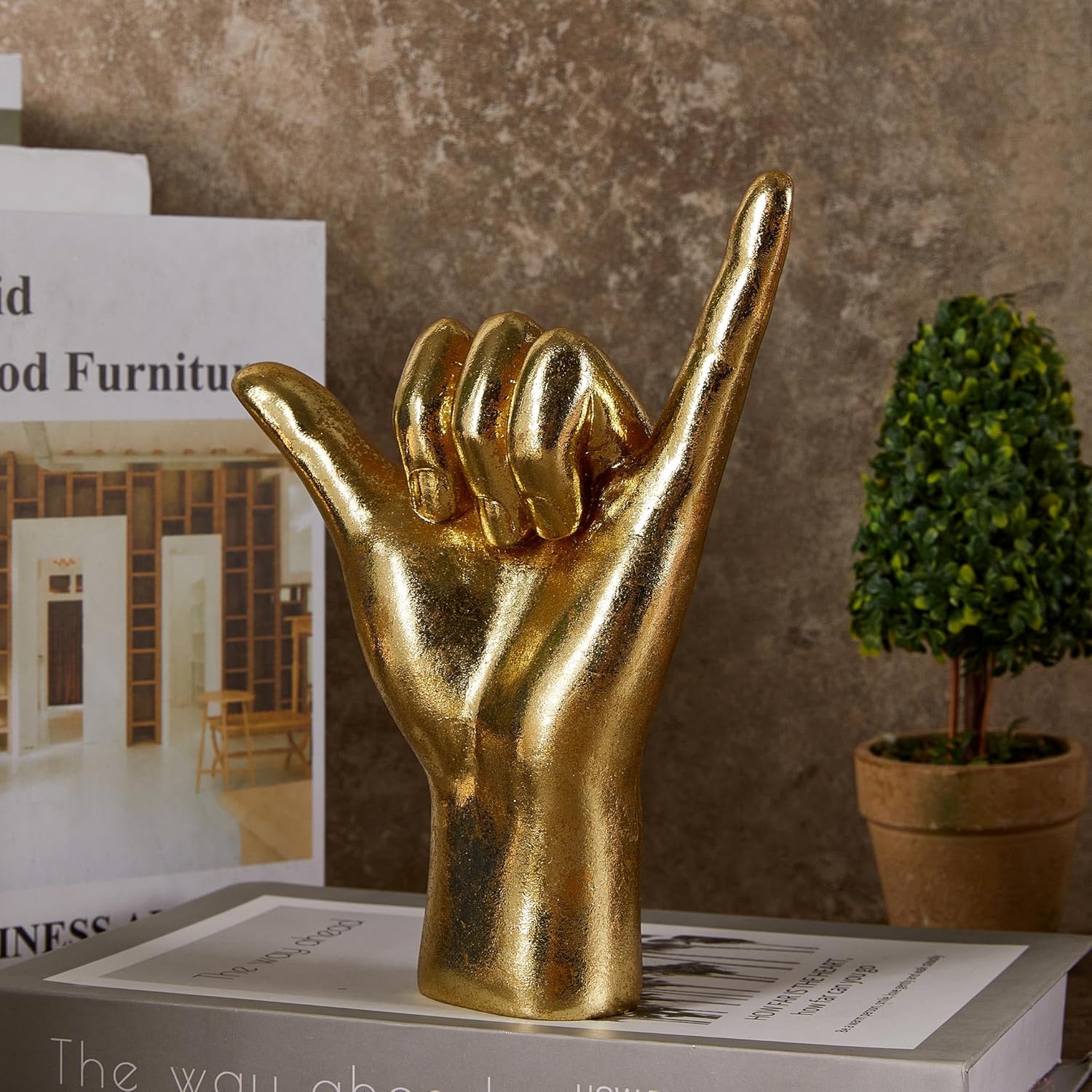 78 Resin Gold ASL Signal Sculpture Statue 1