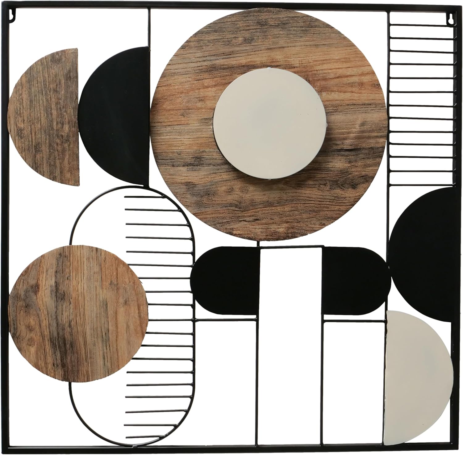 Modernist Wall Sculpture Hand-Welded Iron Lacquered 26x26 Inches