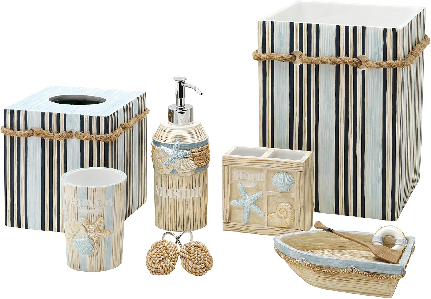 Zenna Home Seaside Serenity Tumbler with Shell Design TealIvory