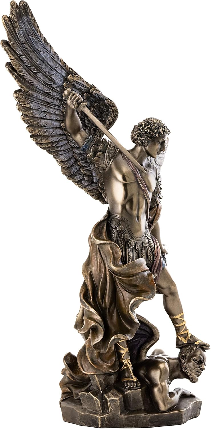 Top Collection Archangel St Michael Statue - 145 Inch Cold-Cast Bronze
