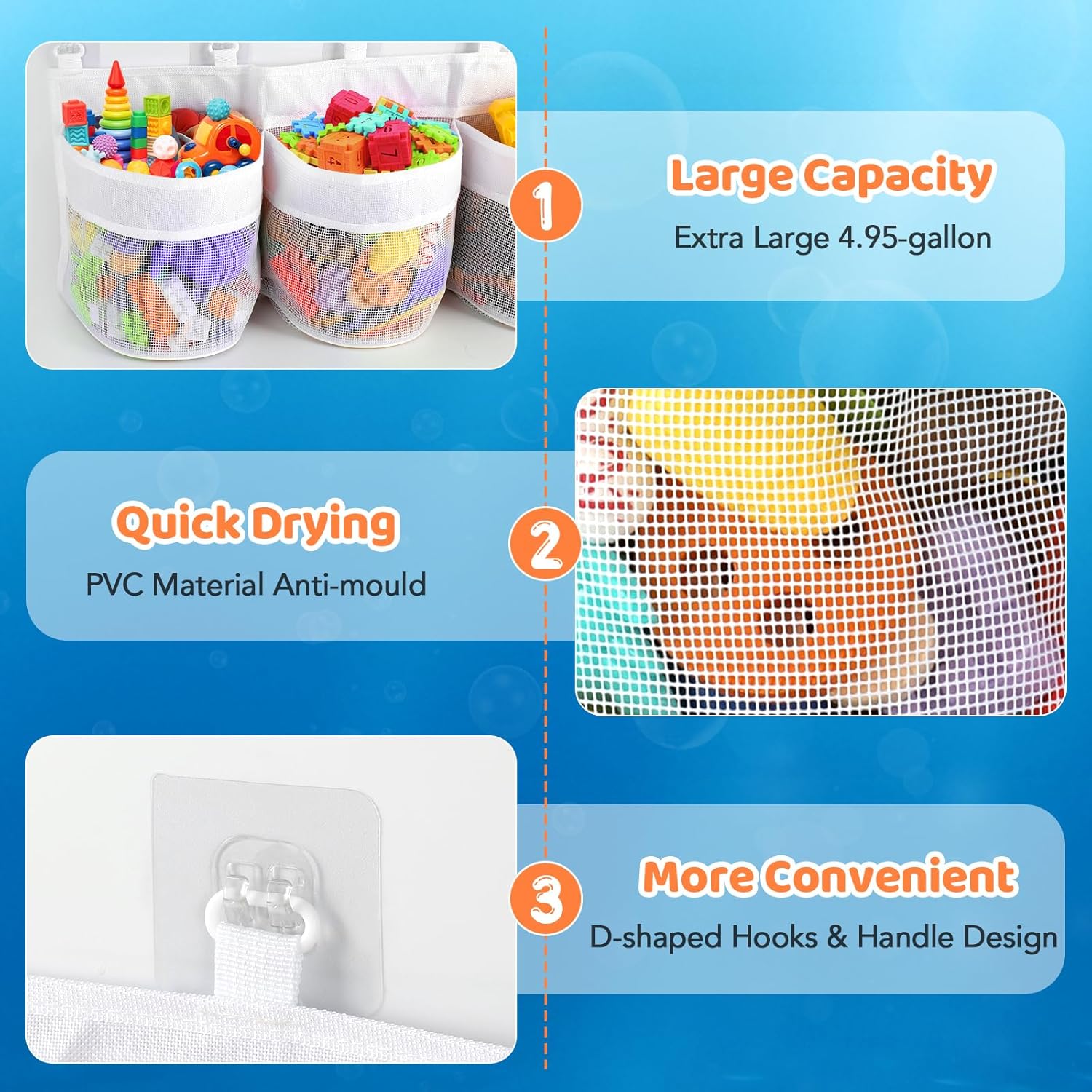 Shadowvoxel Bath Toy Storage Mesh Basket Organizer 1