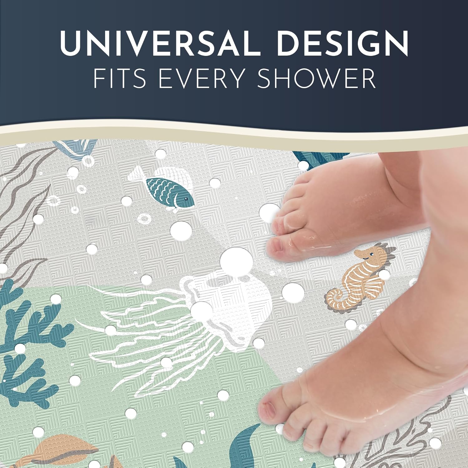 Homerella Anti Slip Shower Mat 21x21 Inch