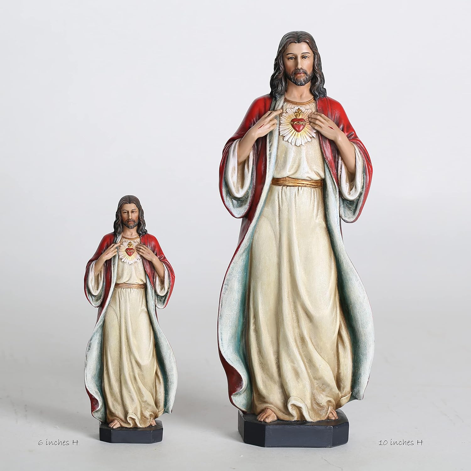 BC Catholic Sacred Heart of Jesus Statue 10 Inch Religious Indoor Decor