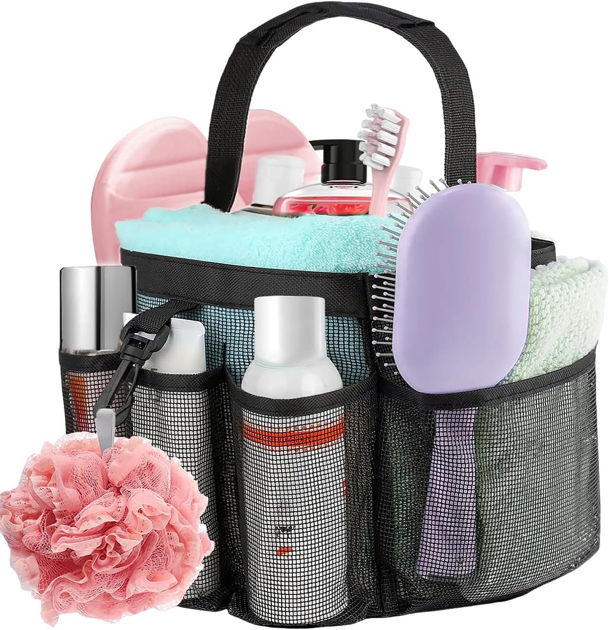 Dolrsrcm Mesh Shower Caddy 8-Pocket Portable Organizer