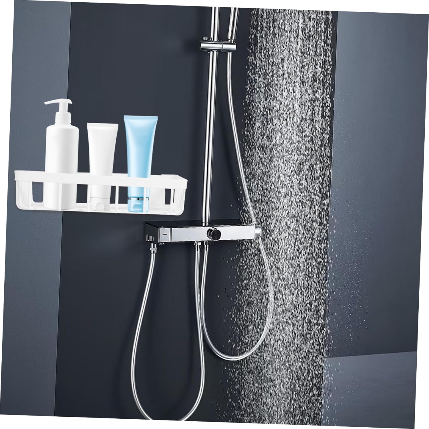 STOBAZA Extra Long Wall Mounted Bathroom Shelf Organizer