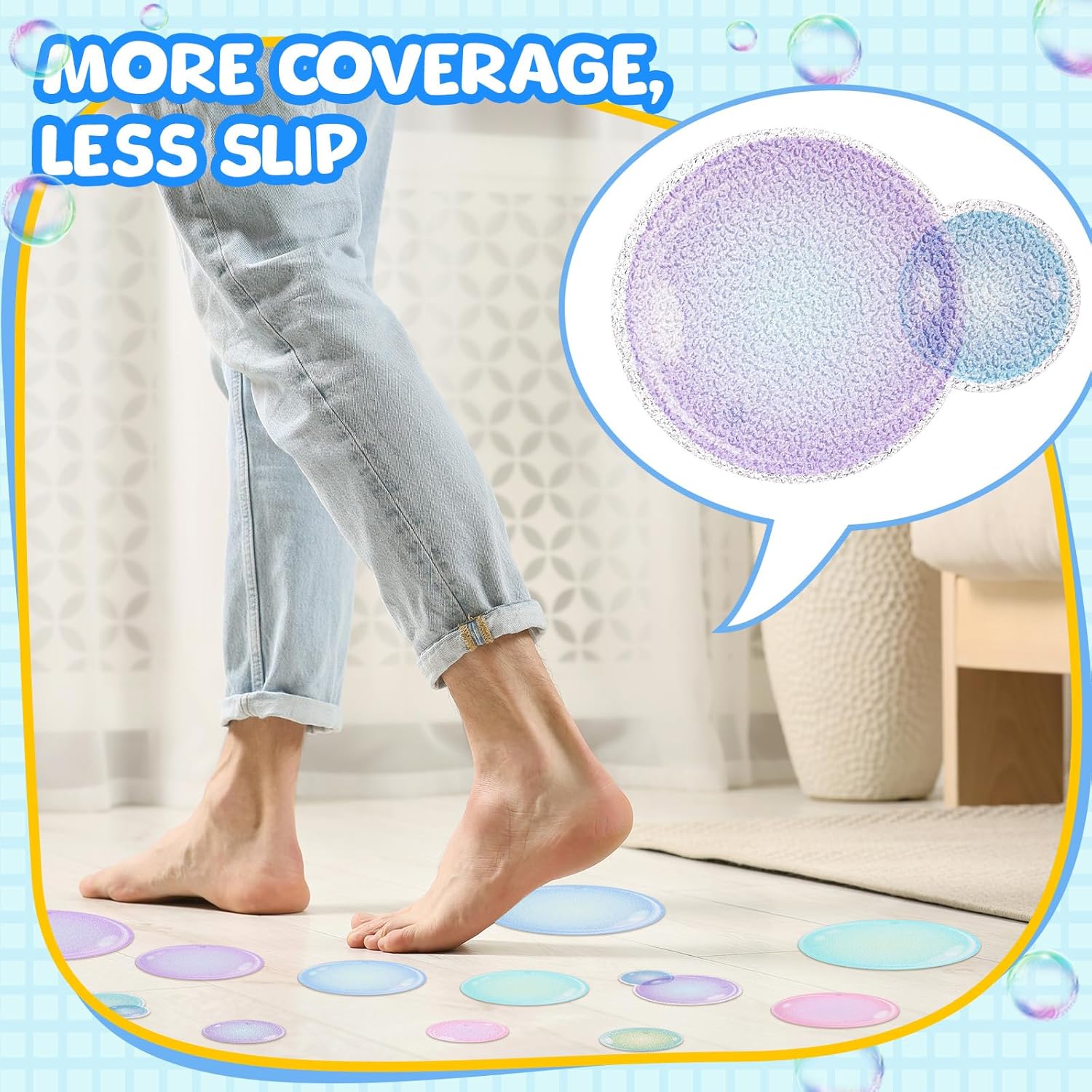 30 Pcs Bubble Non-Slip Bathtub Stickers 472 x 472 Inch