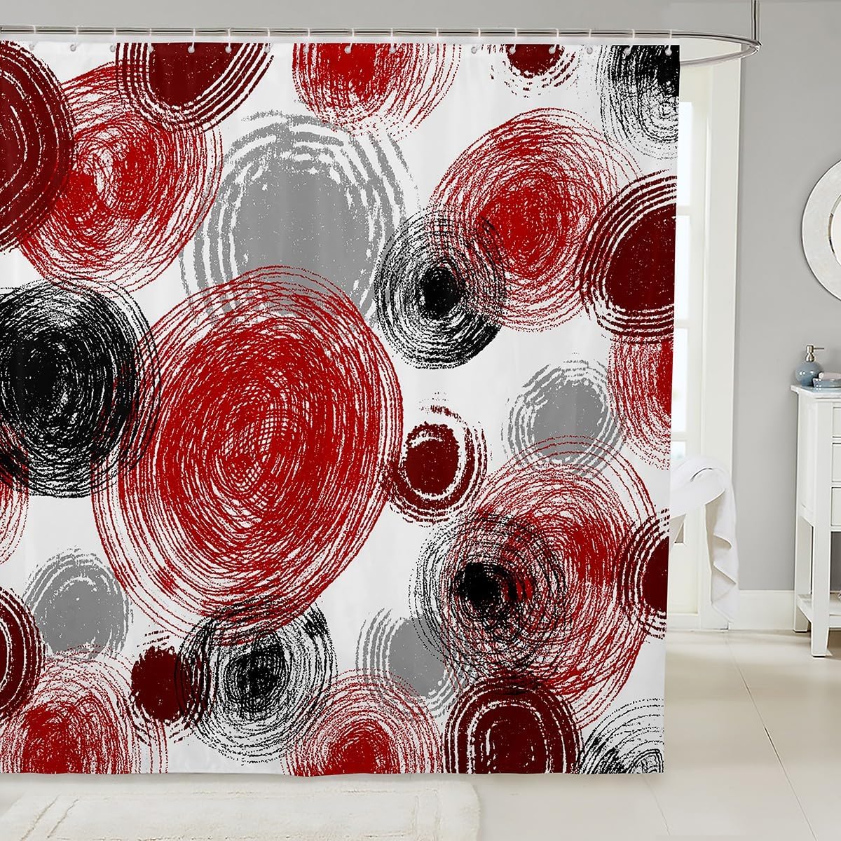 Feelyou Retro Circle Shower Curtain Set