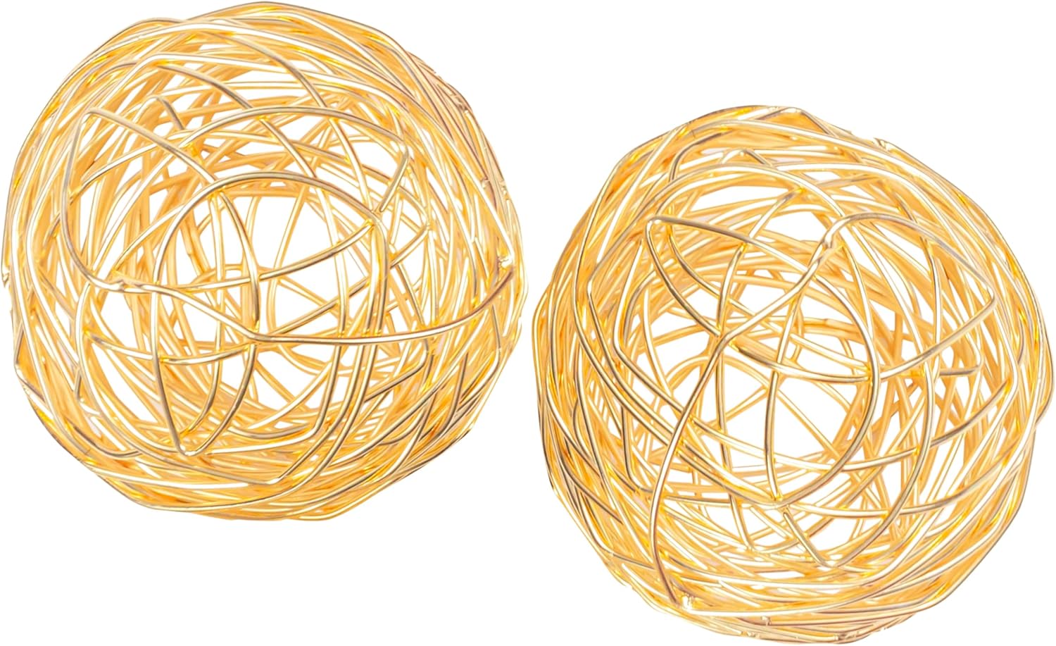 CLEENTABLE 3-Piece Gold Metal Decorative Spheres