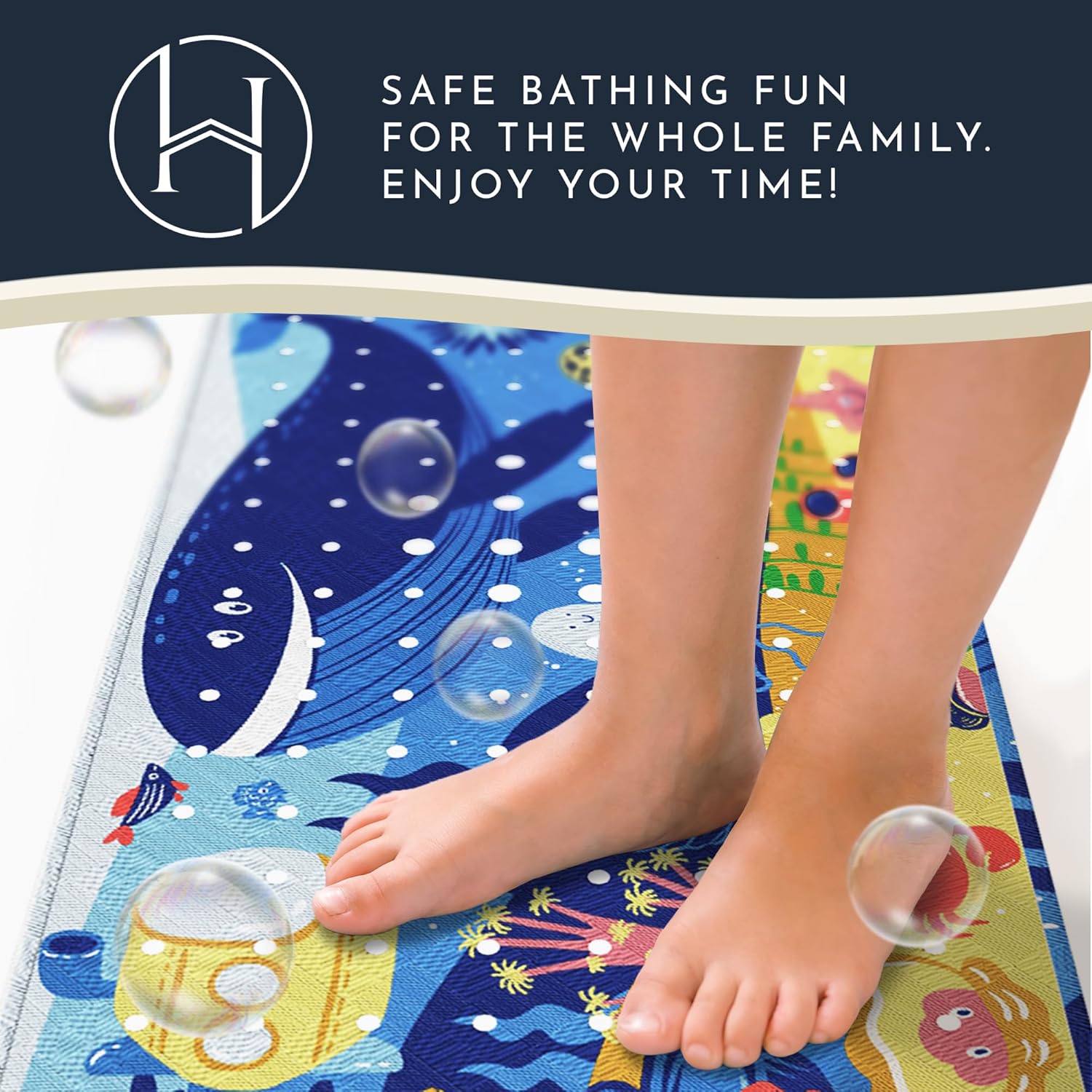 Homerella Anti Slip Bathtub Mat for Kids Adults