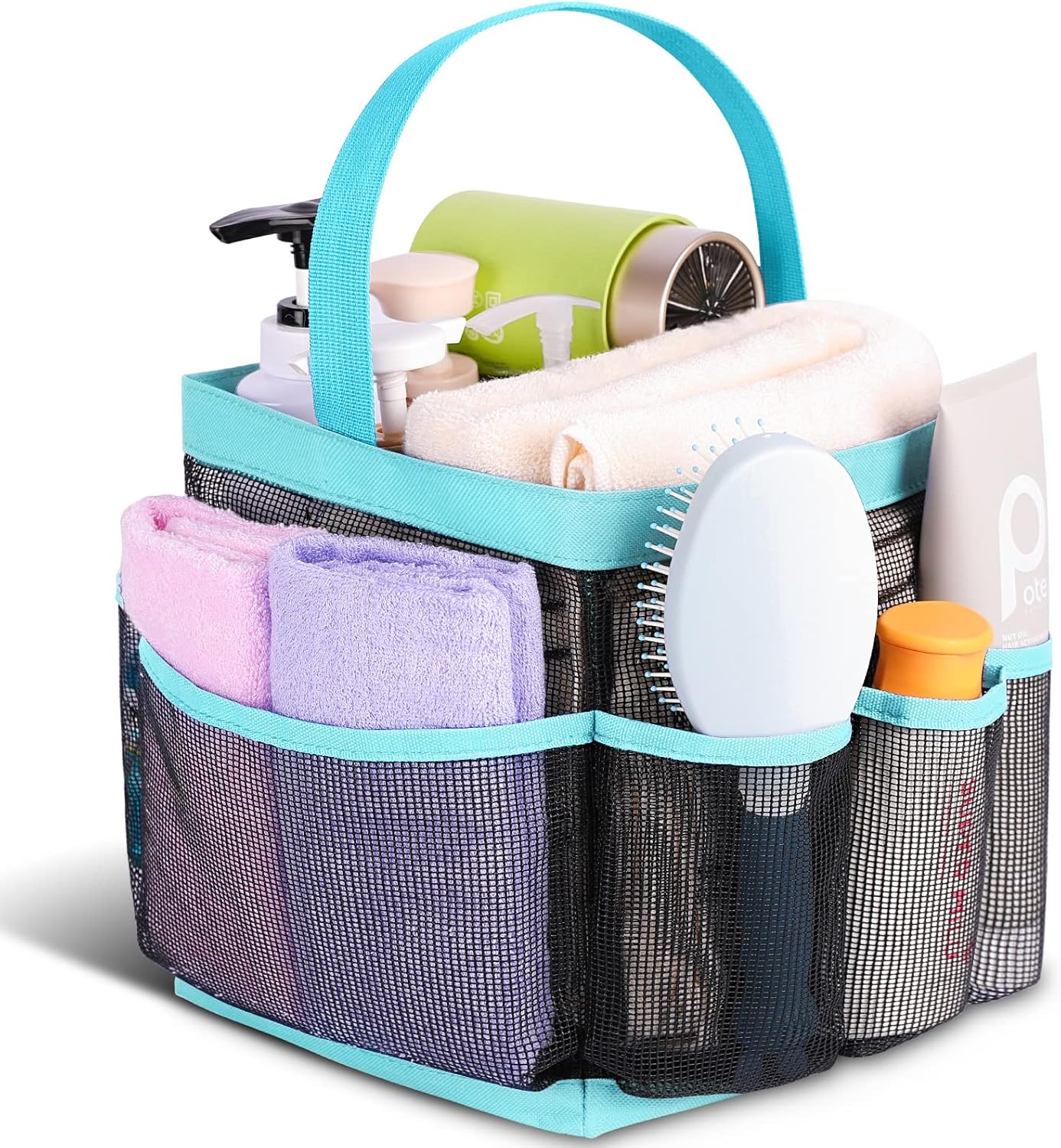 EUDELE Mesh Shower Caddy with 8 Pockets Portable