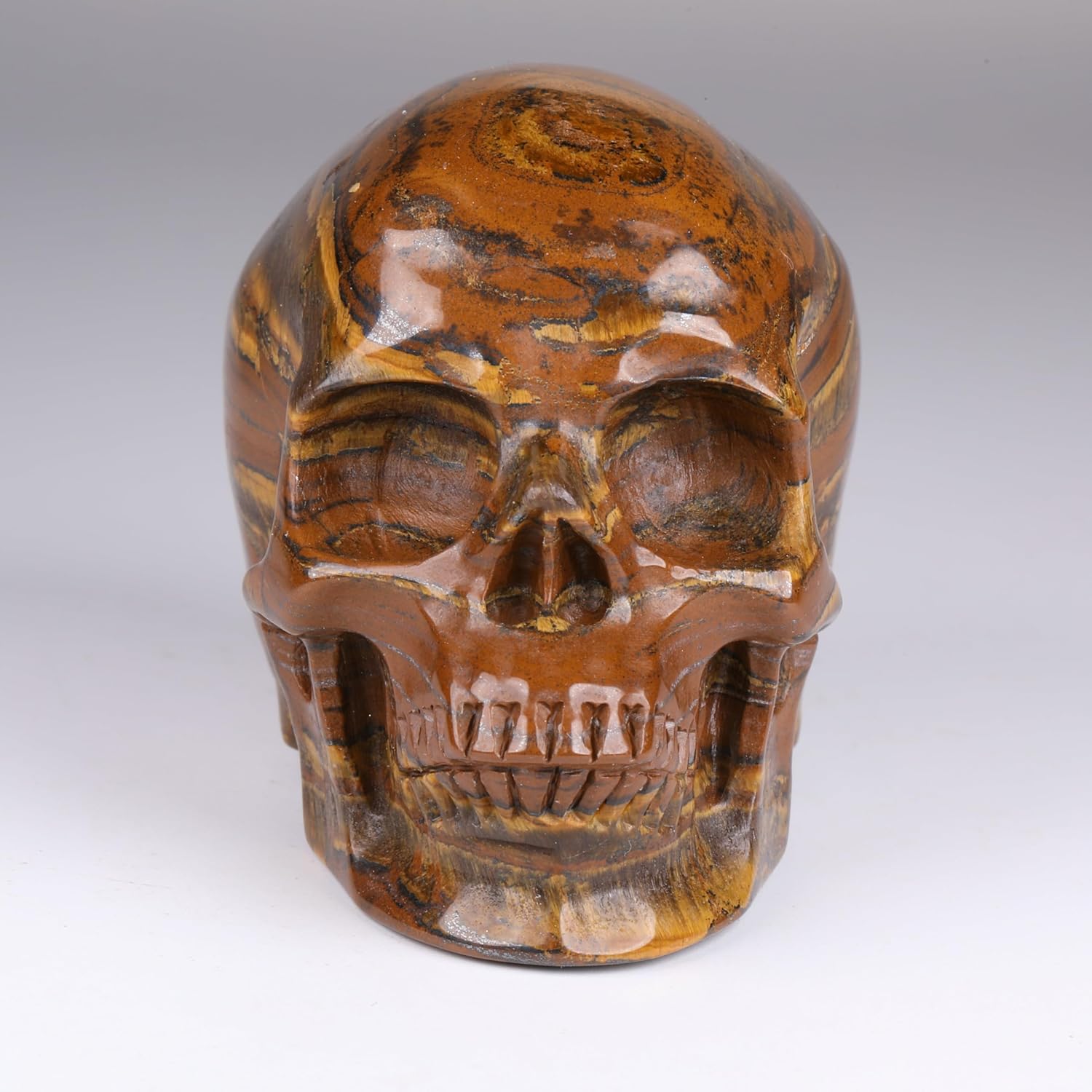 MRSKULL 25 Inch Tiger Iron Eye Skull Statue