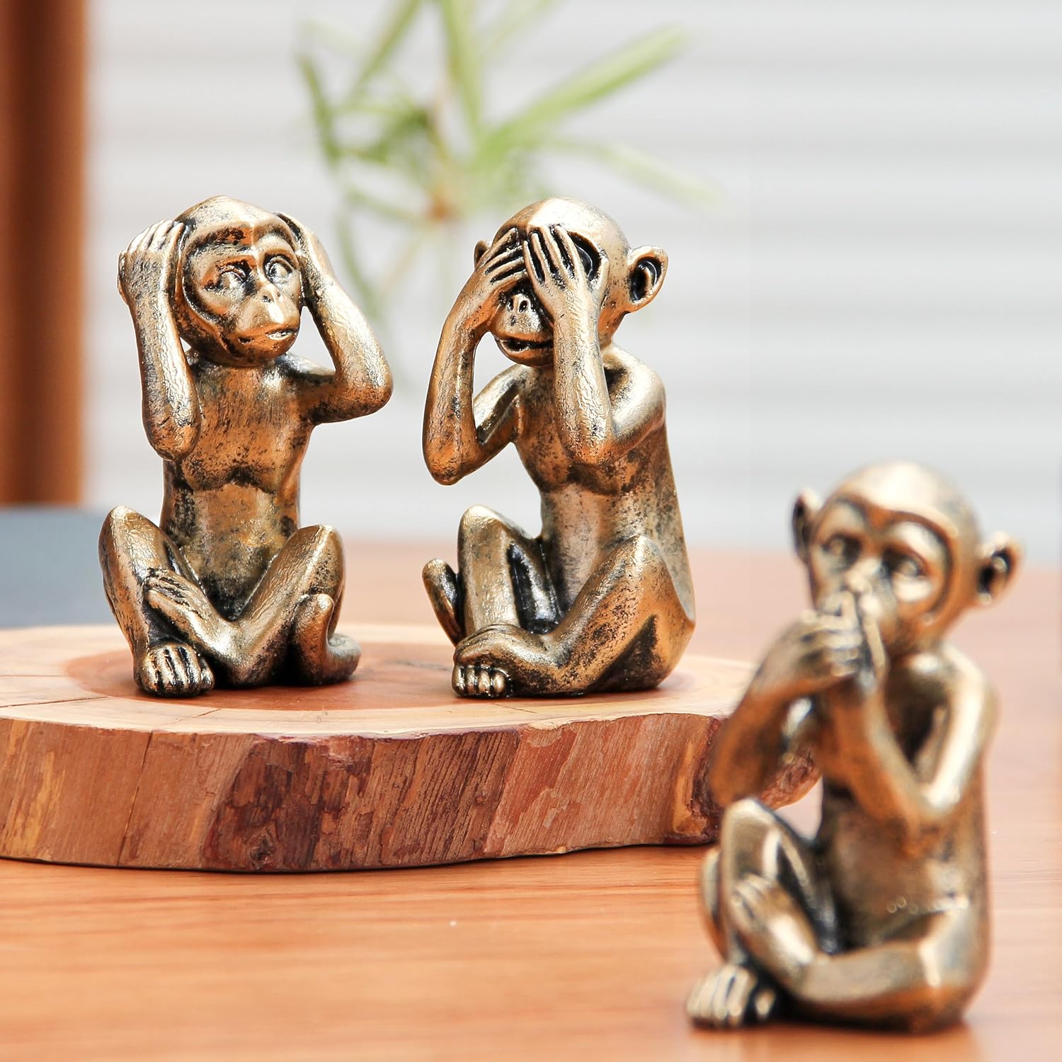 Leekung 3 Wise Monkeys Statue Home Decor