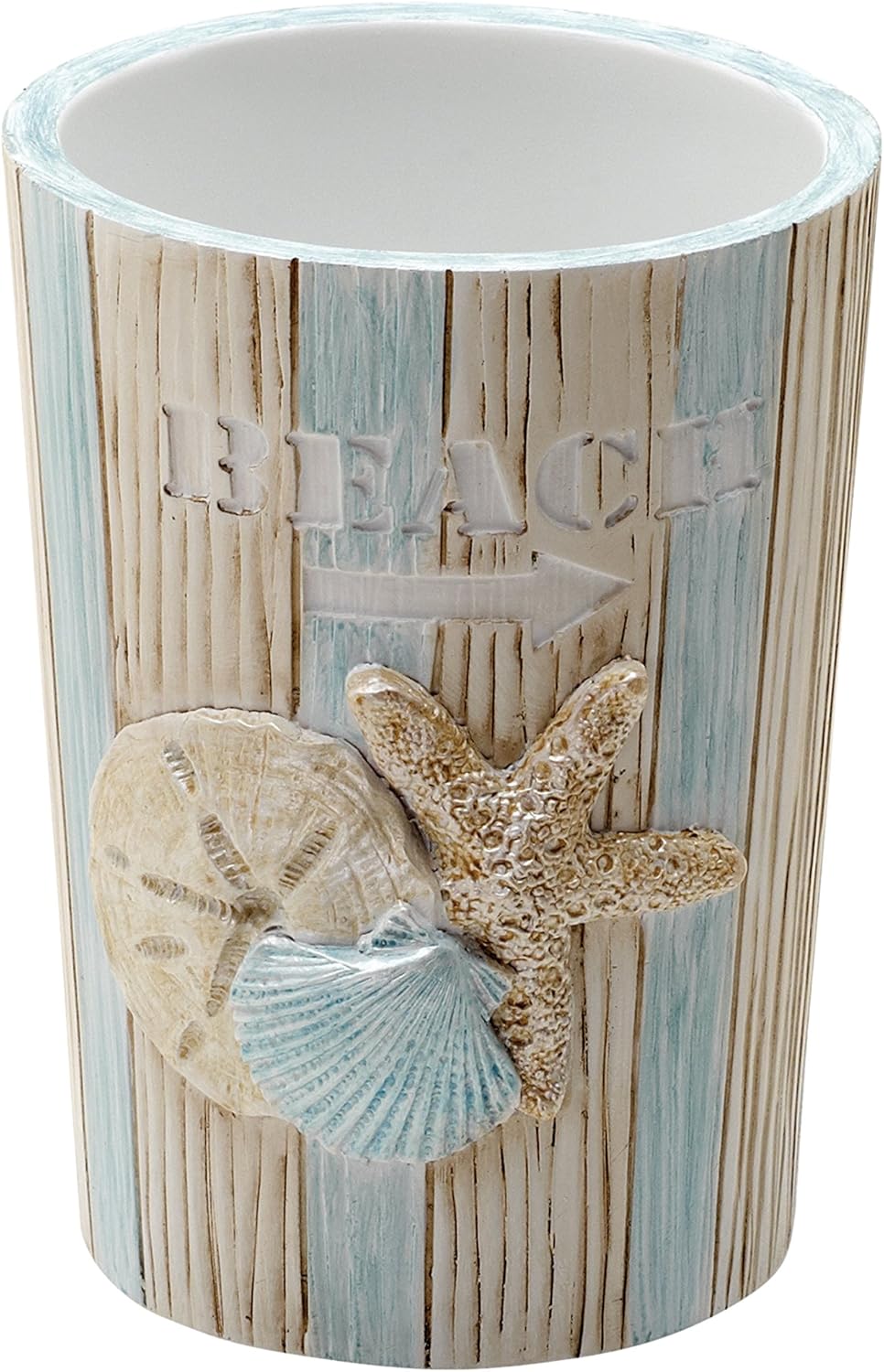 Zenna Home Seaside Serenity Tumbler with Shell Design TealIvory