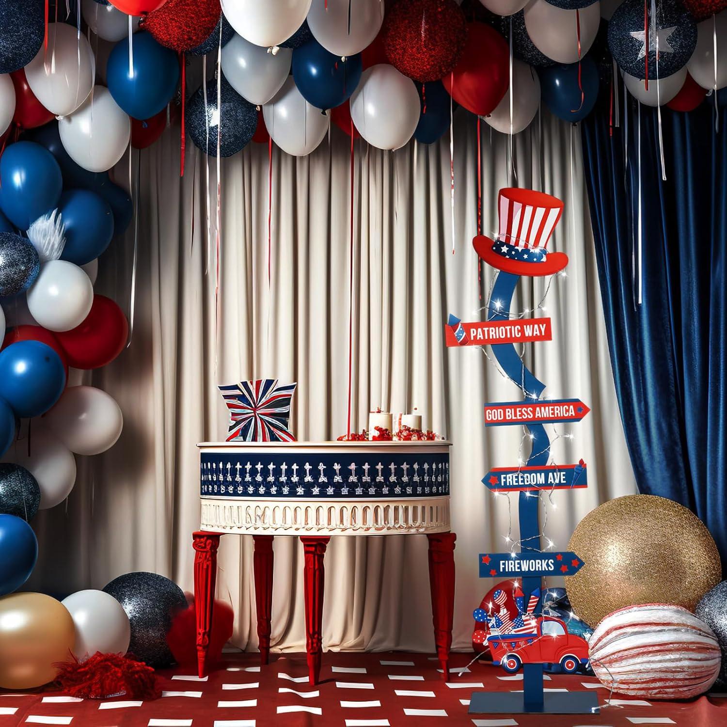 Yousoontic 45 Patriotic Wooden Yard Stake Sign